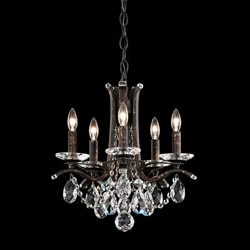 Vesca 15"W Heirloom Bronze And Crystal 5-Light Chandelier 1 Vesca 15"W Heirloom Bronze And Crystal 5-Light Chandelier