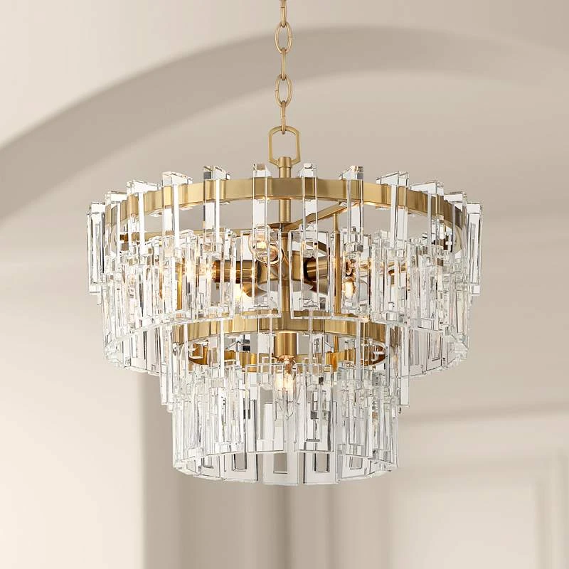 Vienna Full Spectrum Luxum 18 3/4" Brass And Crystal Pendant Light 2 Vienna Full Spectrum Luxum 18 3/4" Brass And Crystal Pendant Light - Image 2
