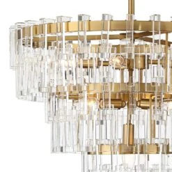 Vienna Full Spectrum Luxum 18 3/4" Brass And Crystal Pendant Light 8 Vienna Full Spectrum Luxum 18 3/4" Brass And Crystal Pendant Light -Modern Lamp Shop vienna full spectrum luxum 18 and three quarter inch brass and crystal pendant light 64t69views1