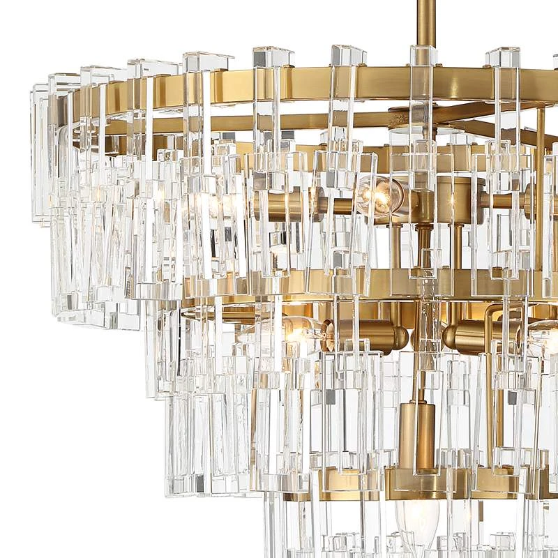 Vienna Full Spectrum Luxum 18 3/4" Brass And Crystal Pendant Light 4 Vienna Full Spectrum Luxum 18 3/4" Brass And Crystal Pendant Light - Image 4