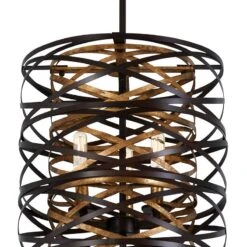 Vortic Flow 14"W Dark Bronze And Mosaic Gold 6-Light Pendant 5 Vortic Flow 14"W Dark Bronze And Mosaic Gold 6-Light Pendant -Modern Lamp Shop vortic flow 14 inchw dark bronze and mosaic gold 6 light pendant 58k80views1