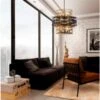 Vortic Flow 30" Wide Dark Bronze And Gold 18-Light Chandelier