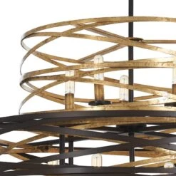 Vortic Flow 30" Wide Dark Bronze And Gold 18-Light Chandelier 5 Vortic Flow 30" Wide Dark Bronze And Gold 18-Light Chandelier -Modern Lamp Shop vortic flow 30 inch wide dark bronze and gold 18 light chandelier 58m54views1