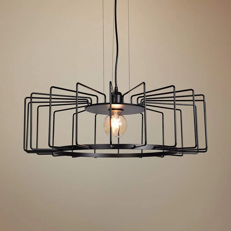 Wired 23 1/4" Wide Black LED Pendant Light 1 Wired 23 1/4" Wide Black LED Pendant Light