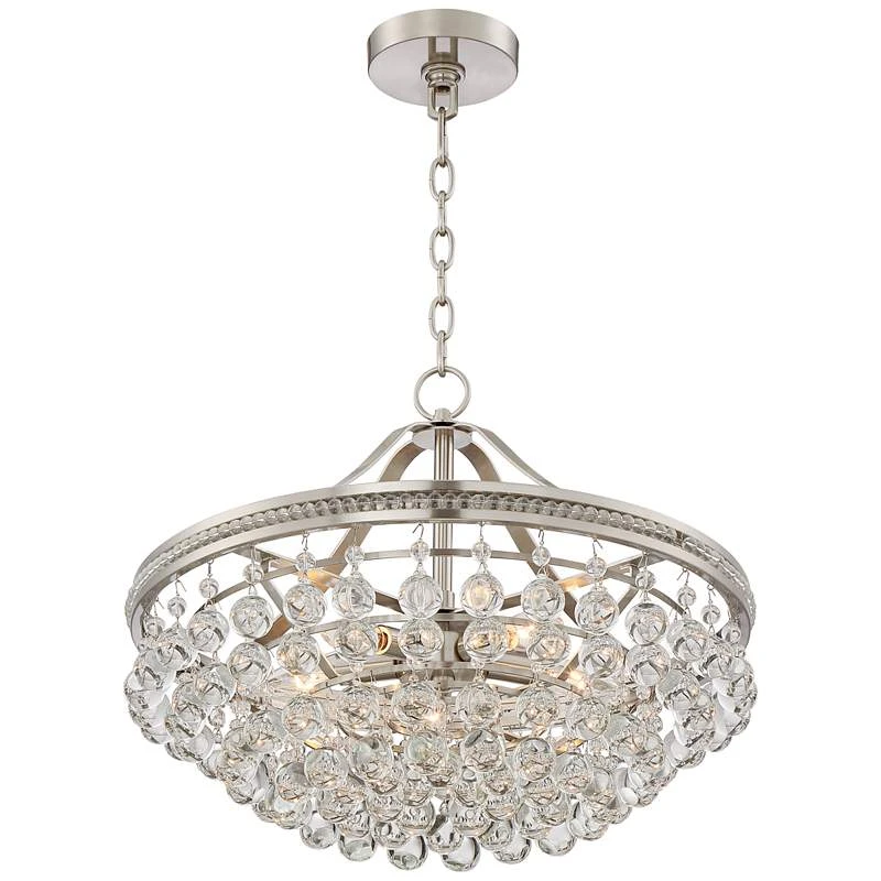 Wohlfurst 20 1/4" Wide Brushed Nickel Crystal Pendant Light 4 Wohlfurst 20 1/4" Wide Brushed Nickel Crystal Pendant Light - Image 4