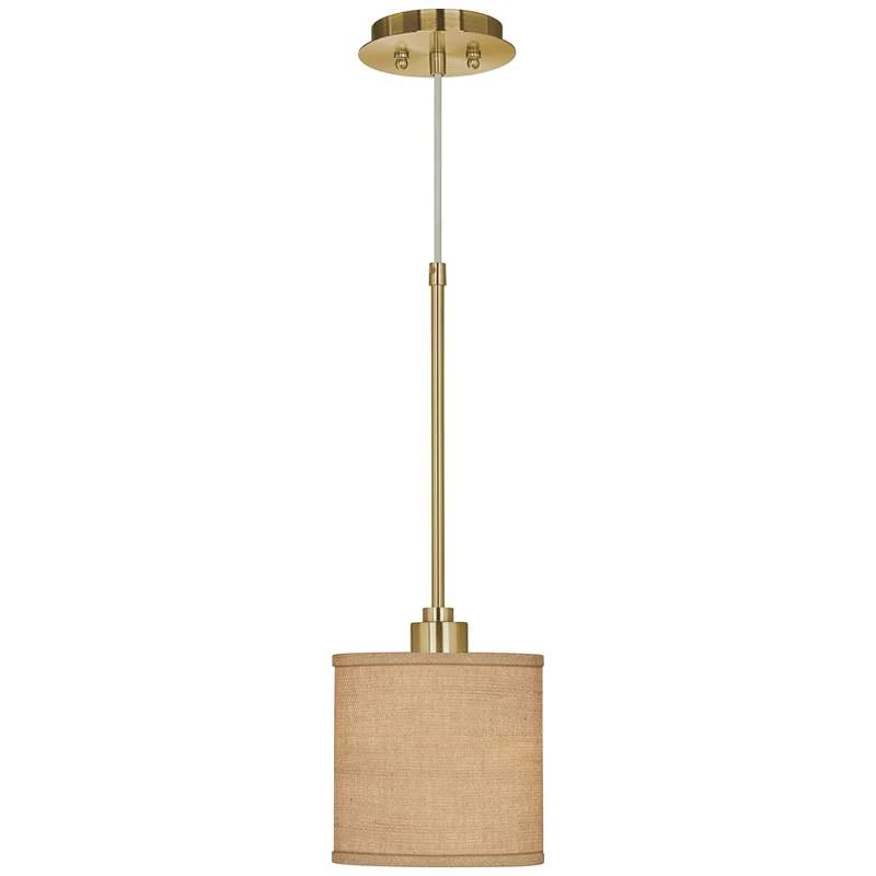 Woven Burlap Giclee Gold Mini Pendant Light 2 Woven Burlap Giclee Gold Mini Pendant Light - Image 2