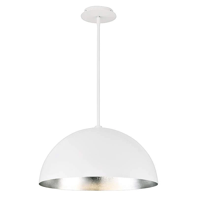 Yolo 18" Wide White And Silver Leaf LED Pendant Light 1 Yolo 18" Wide White And Silver Leaf LED Pendant Light